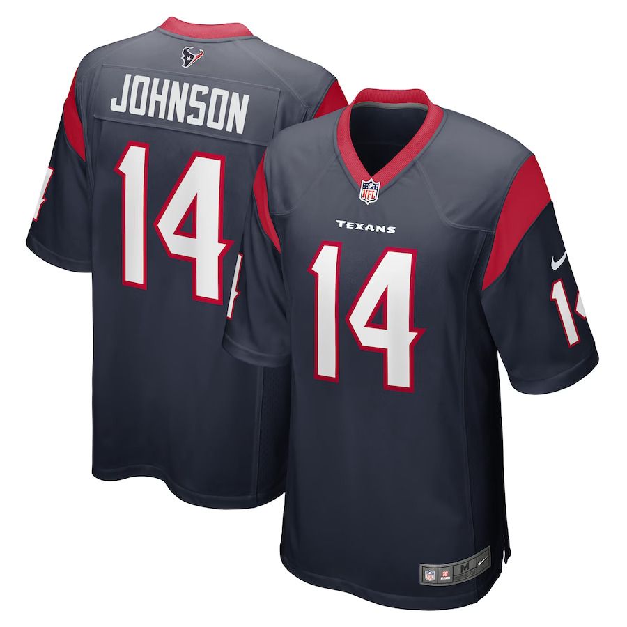 Men Houston Texans 14 Tyler Johnson Nike Navy Game Player NFL Jersey